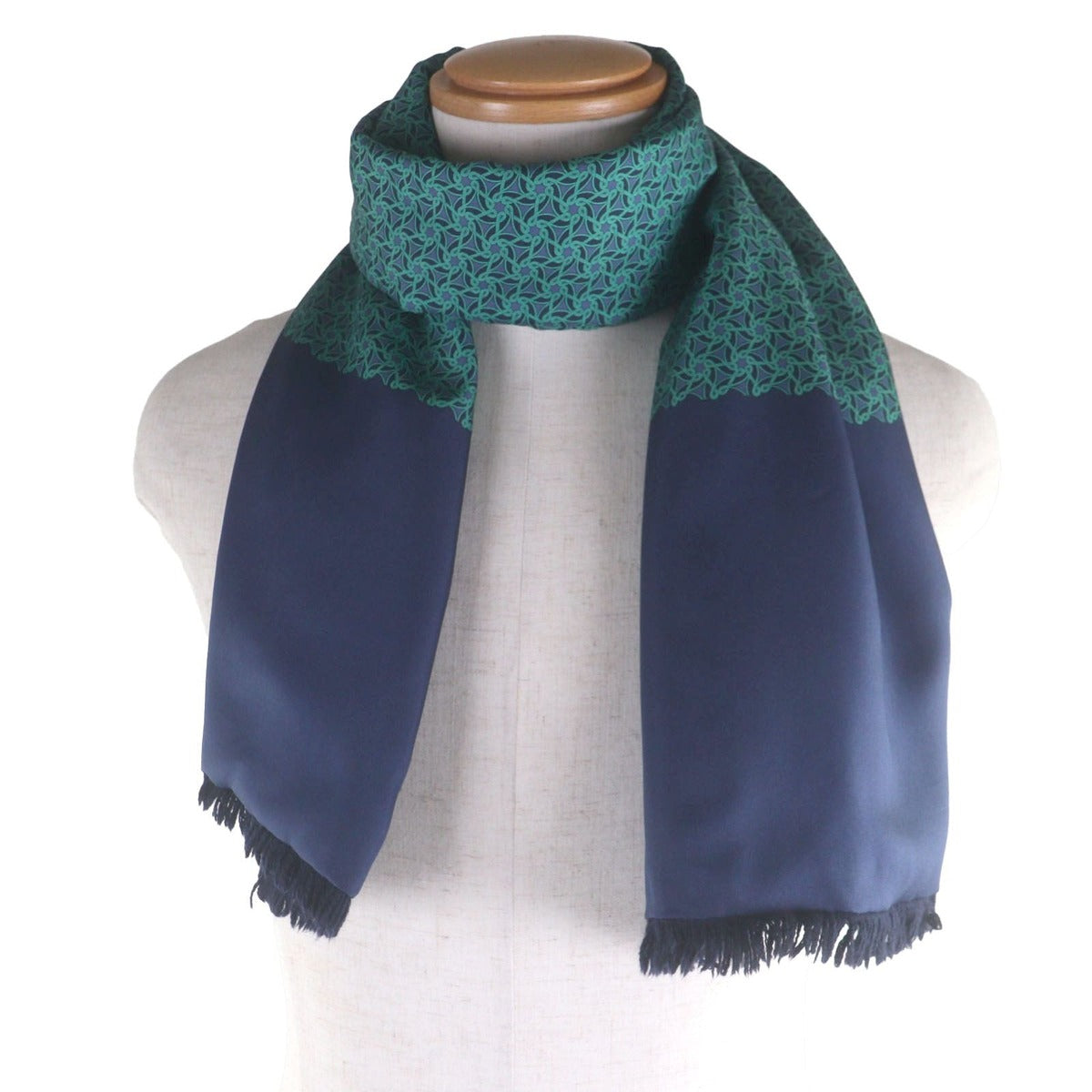 Hermes Silk Angora All Over Pattern with Fringe — view 2