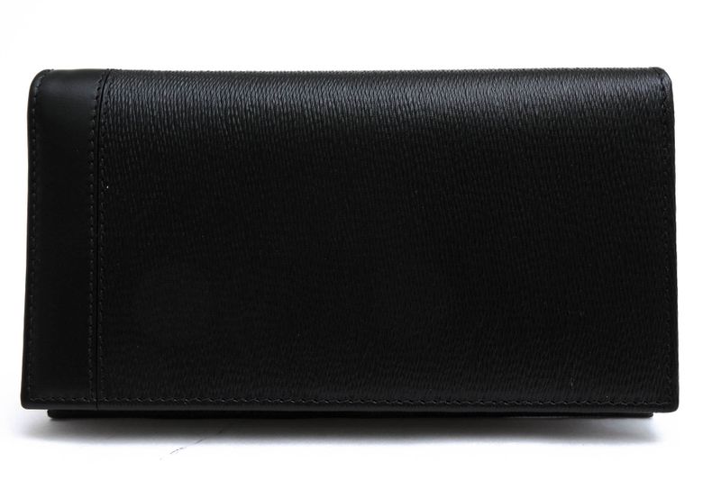 Bvlgari Long Wallet Wallets Men Leather Genuine Black 282852 Wallets Yen