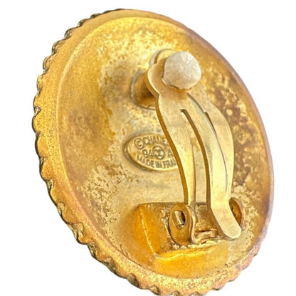 Chanel Vintage Large Earrings Circle Earrings Chanel Gold