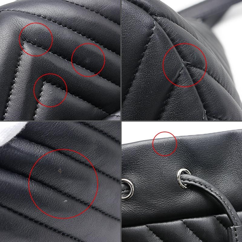 Chanel V-stitched Backpack Lambskin Chain Black