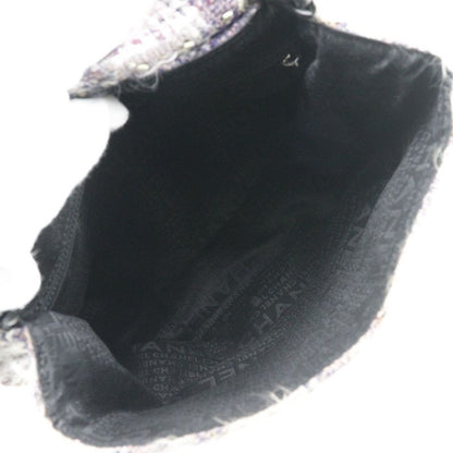 Chanel Camellia Tweed Purple Ladies Shoulder Bag