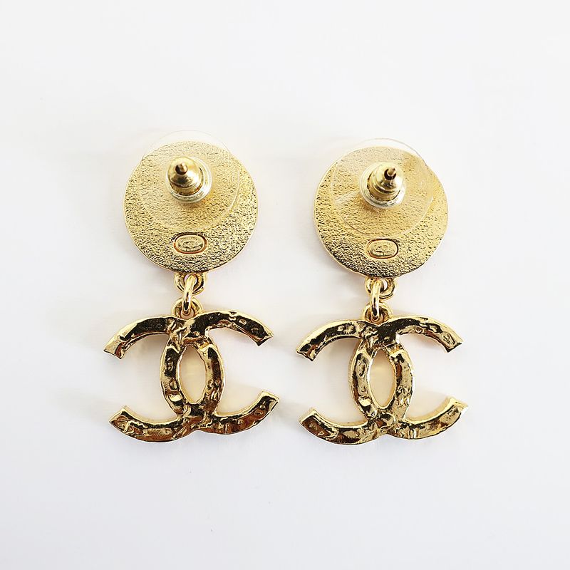Chanel Earrings Coco Mark Gold Coco Mark Pair Unused Accessories