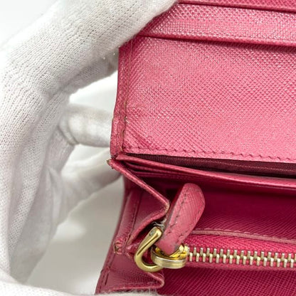 Prada Bifold Long Wallet Pink 1m1132 Wallet Saffiano Leather