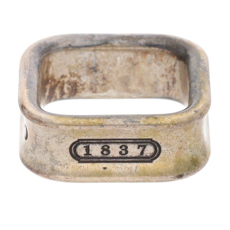 Tiffany & Co Square 1837 Silver Ring Ladies 9.5