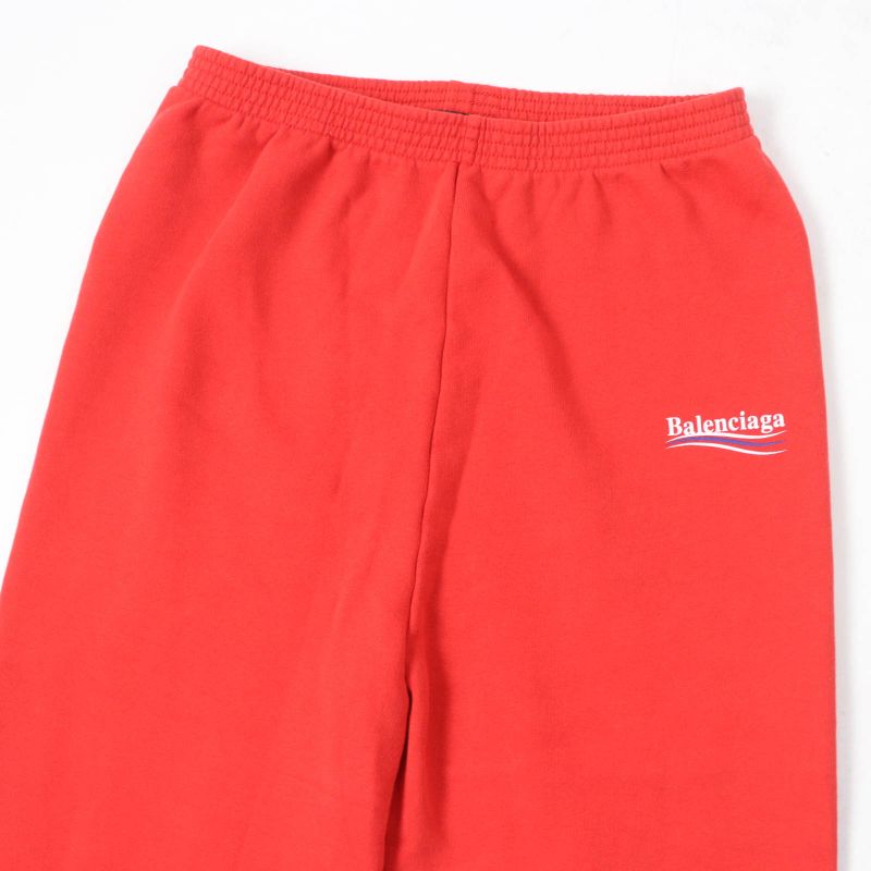 Balenciaga 508232 Cotton Polyester Campaign Logo Sweatpants Red 8 (kids' Size