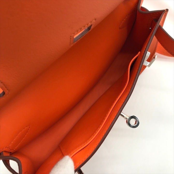 Hermes Items Gipsiere Mini Evercolor Orange Phardware Shoulder Bag