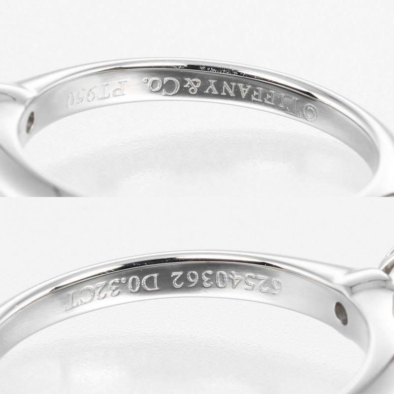 Tiffany & Co Solitaire 0.32ct Vs1/f/3ex Pt950platinum × Diamond #8 Ladies 3.3g