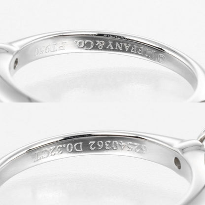 Tiffany & Co Solitaire 0.32ct Vs1/f/3ex Pt950platinum × Diamond #8 Ladies 3.3g