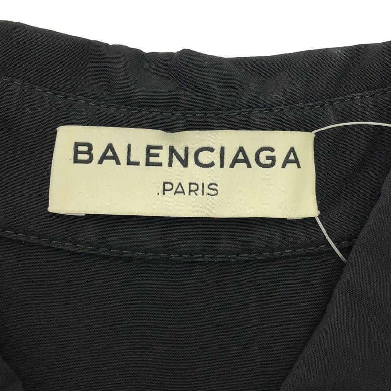 Balenciaga Rayon Sleeveless Shirt Dress 342823 Tma04 Black 36