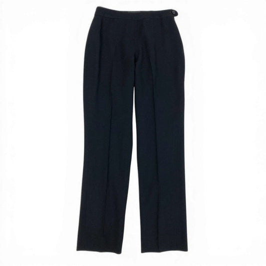 Chanel Cd9 CC Logo Button Relaxed Trousers Pants 36 Black Wool
