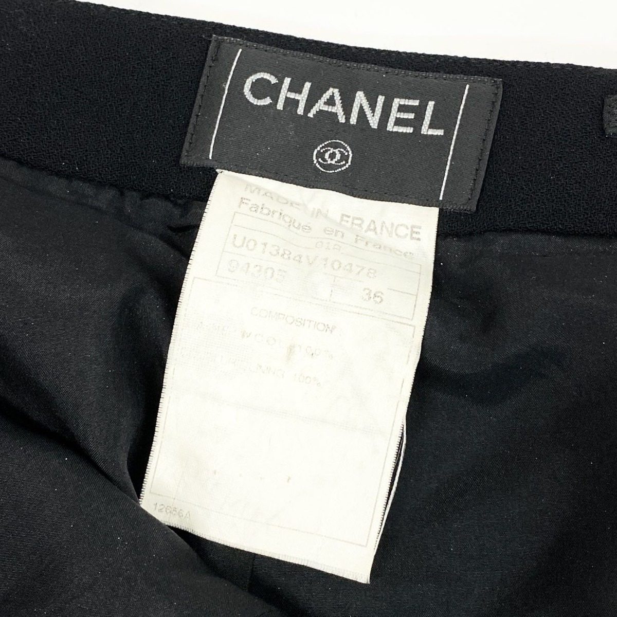 Chanel Cd9 CC Logo Button Relaxed Trousers Pants 36 Black Wool — view 8
