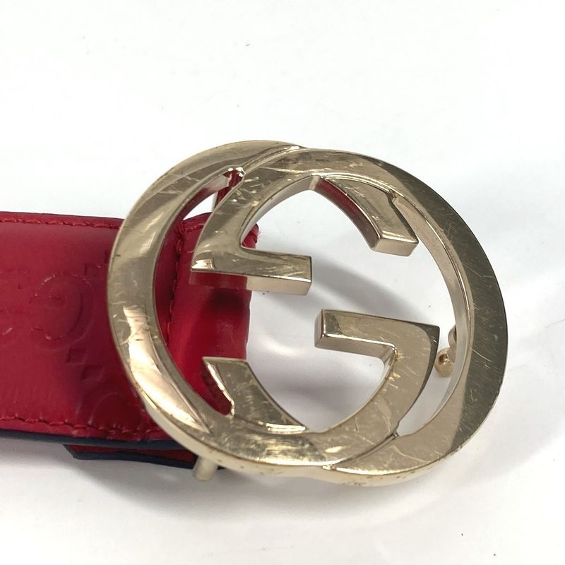 Gucci Belt GG Buckle 370543 Cima Leather Red