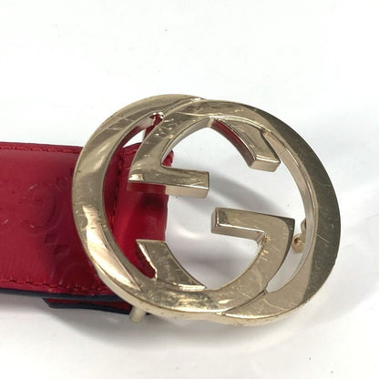 Gucci Belt GG Buckle 370543 Cima Leather Red