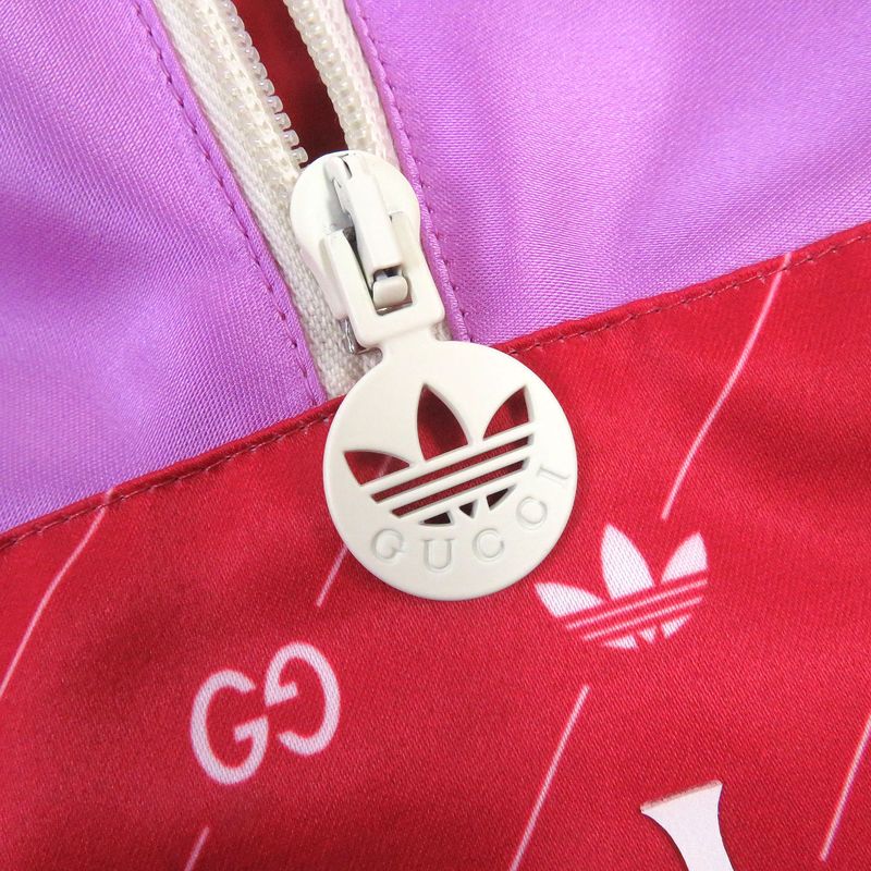 Gucci Adidas 22AW 691429 Half Zip Trefoil Logo Allover Hooded Anorak Hoodie