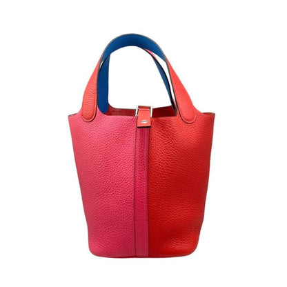 Hermes Handbag Picotin Lock PM Cazac U Engraved Rouge Ducou Rose Extreme Blue