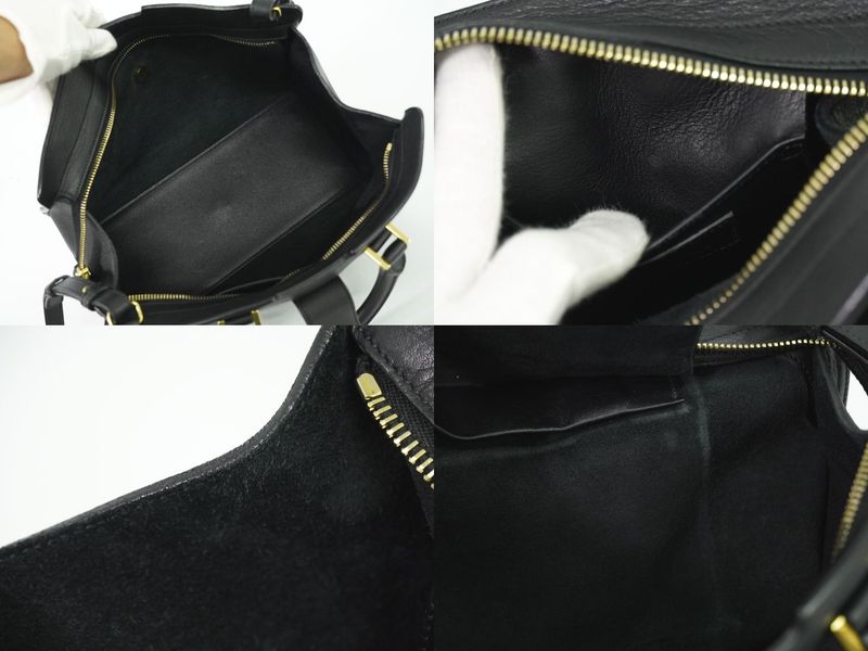 Authentic Saint Laurent Petit Cabas Su Y-line 2WAY Shoulder Bag Handbag