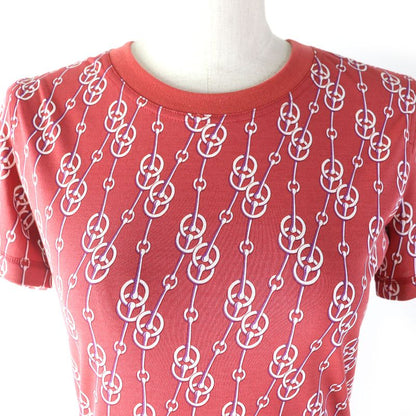 Hermes 22SS Cotton Allover Design Short-sleeved T-shirt Cut And Sewn Red 34