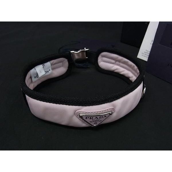 Prada Re-Nylon Pet Collar for Dogs Pet Light Pink Black