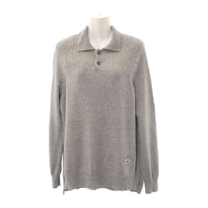 Christian Dior Oversized Polo Knit M 243 M830 At449 Shirt Cashmere Gray