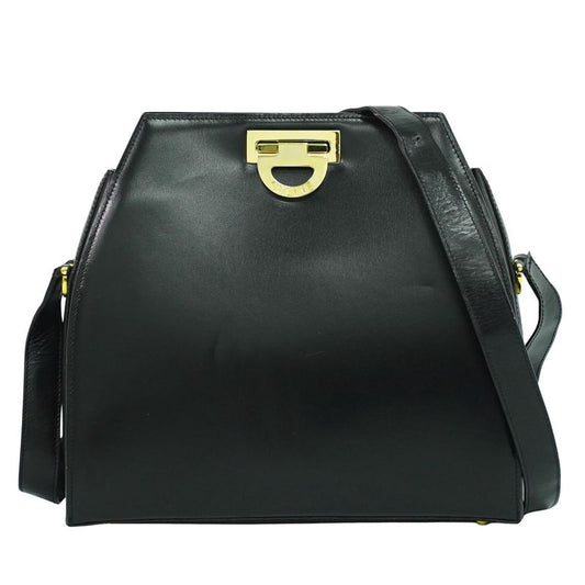 Authentic Celine Leather Shoulder Bag Pochette Black Bag Pre-owned [follow-up