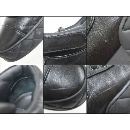 Chanel High Cut Sneakers Shoelace Type Leather Black 37 — view 8