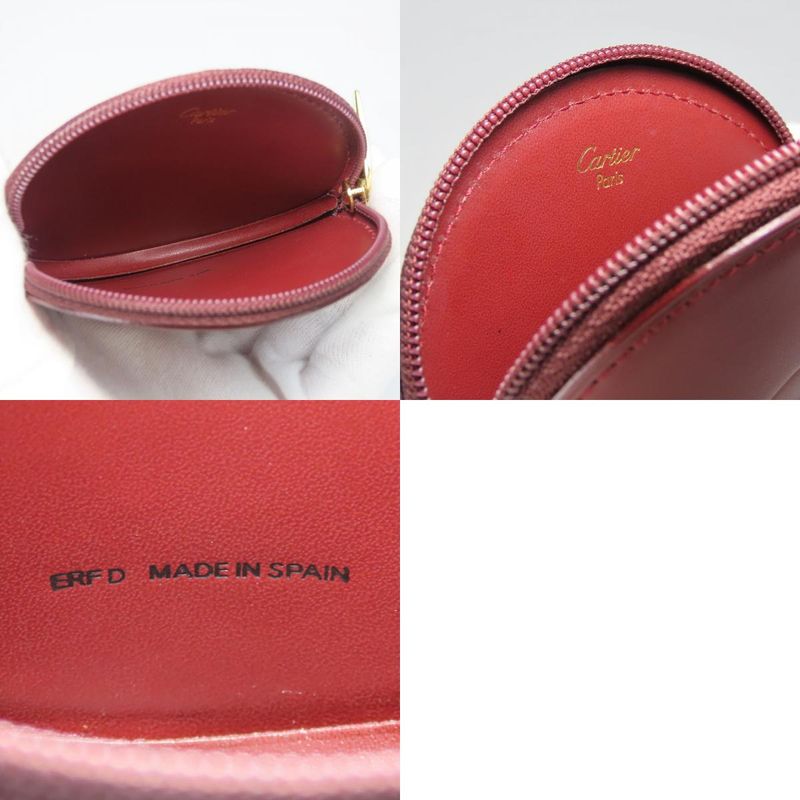 Cartier Coin Case Must Line L3000111 Calf Bordeaux Gold Hardware Coin Purse