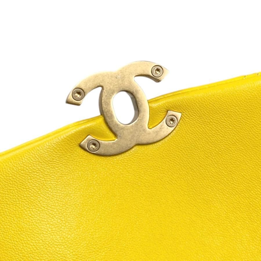 Chanel Shoulder Bag Mini Flap Bag As3205 Matelasse Lambskin Coco Mark Yellow