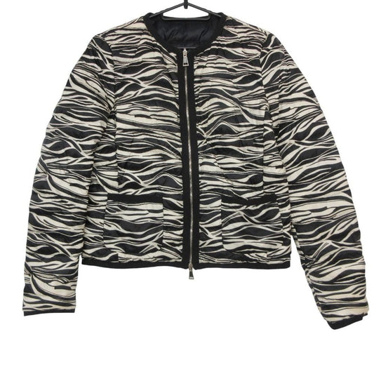 Moncler Down Jacket Miel Giubbotto Reversible Zip Up Zebra Pattern Black
