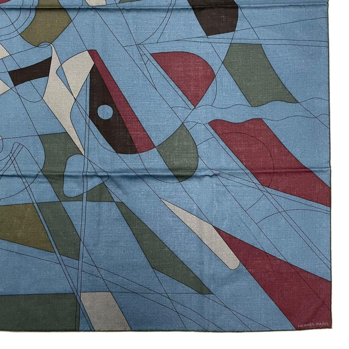 Hermes Force Centrifuge Carre 140 Nigel Peake Design Pilot Blue Wool X — view 5