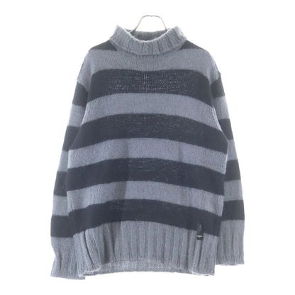 Fendi Striped Turtleneck Mohair Knit Sweater Border