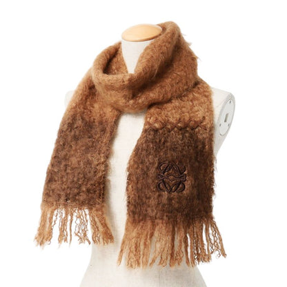 Loewe Scarf Anagram Logo Embroidery Shawl Scarf Fur Mohair Made In Spain