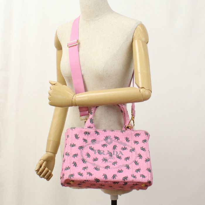 Prada 2WAY Canapa 1bg439 Tote Bag Canvas Scuff Deuce