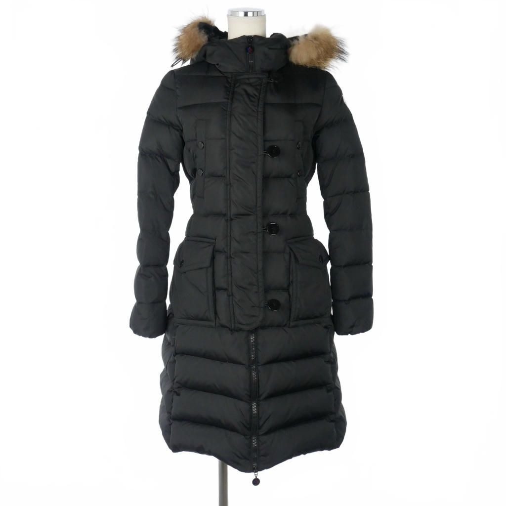 Moncler Down Coat Long Genevrier Nylon 00 Black