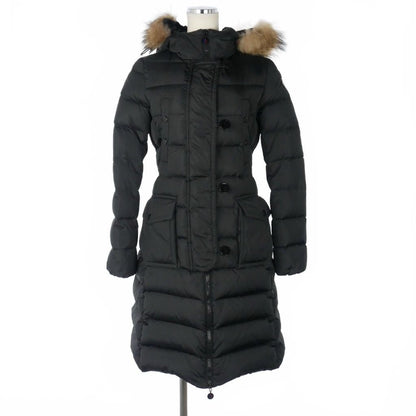Moncler Down Coat Long Genevrier Nylon 00 Black