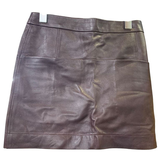 3247 Celine Dark Brown Leather Tight Skirt Size 34 Preowned Phoebe Period Lamb