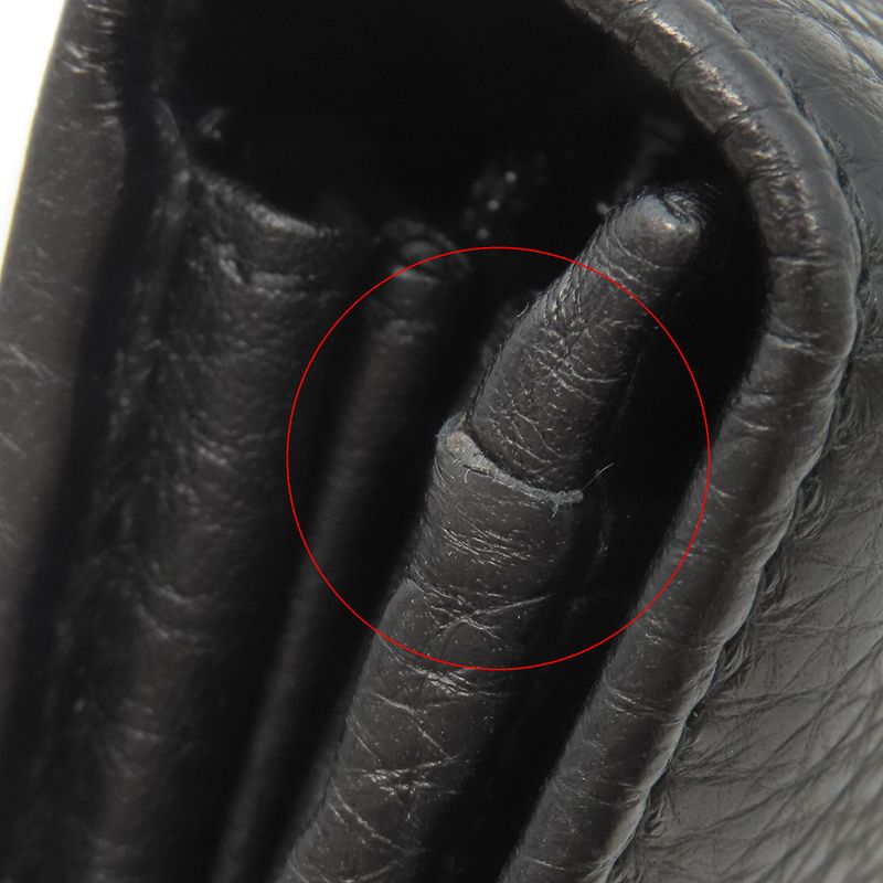 Gucci Long Wallet Soho Interlocking Wallet Leather Black Gold Hardware Black