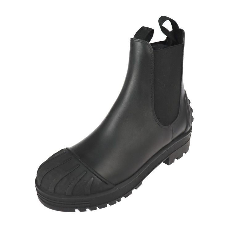 Christian Dior Iron Boots CL 0620 Leather Rubber Black Reference Size