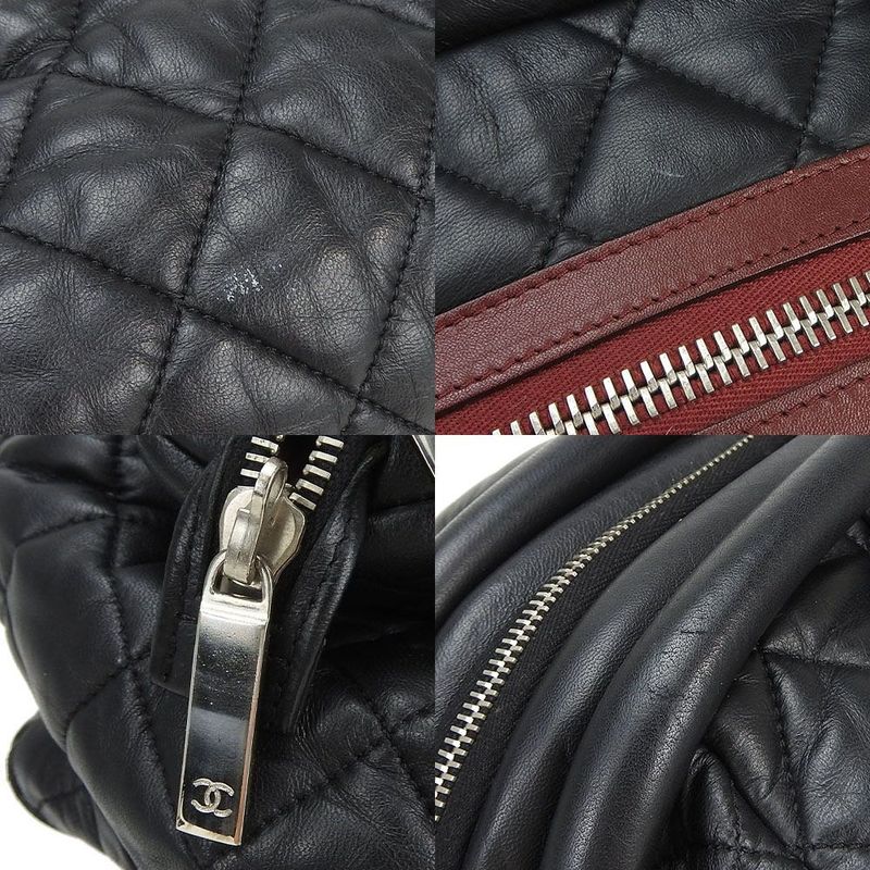 Chanel Tote Bag Boston Coco Cocoon 13th Black Bordeaux Leather Quilted Usual