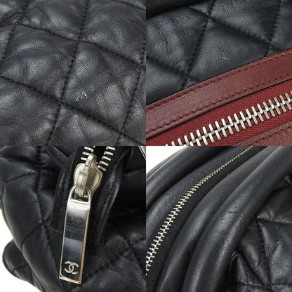 Chanel Tote Bag Boston Coco Cocoon 13th Black Bordeaux Leather Quilted Usual