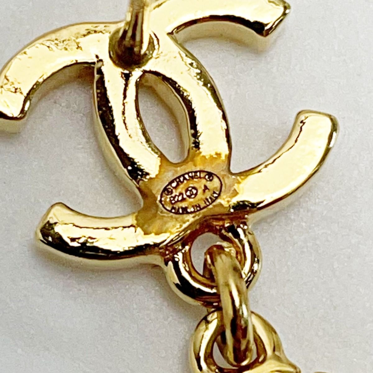 Chanel Cocomark X Rue Ganbon Logo Gold Earrings Women's Accessories