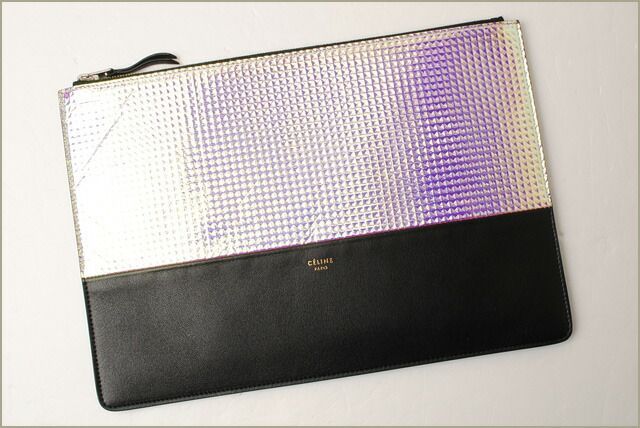Celine Brand Bag Similar Used Clutch Pouch Clutch Bag Bicolor Rainbow Black