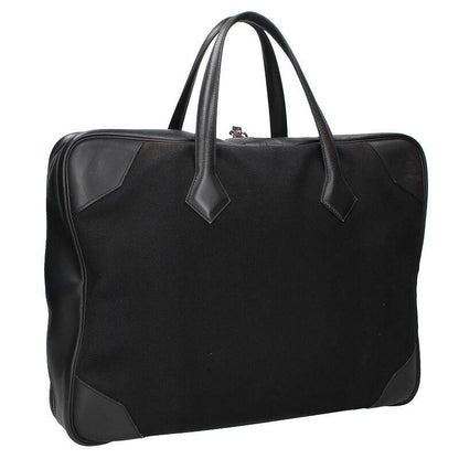 Hermes Victoria 45 □I Engraved Svhardware Toile Offiche Vache Brief Bag Men's 45