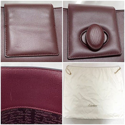 Cartier Shoulder Bag Bordeaux Must Excellent Condition Leather Preowned