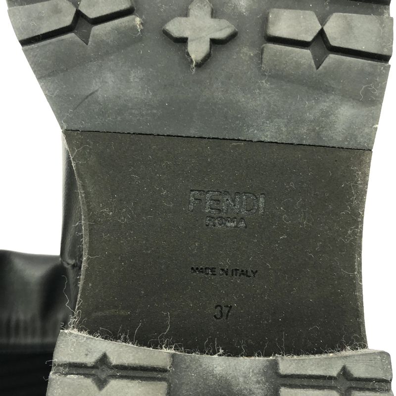 Fendi 17aw Knee-High Long Knit Boots Black 37