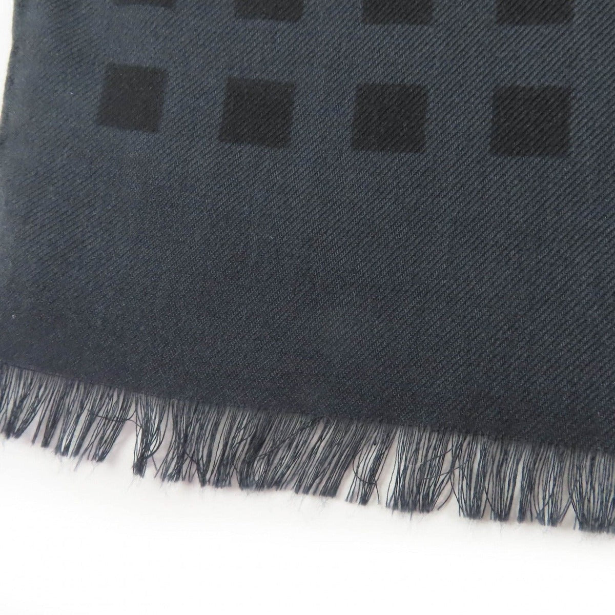 Hermes Cashmere Silk Dot Design with Fringe Large Shawl Stole Gray — view 7