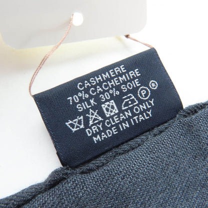 Hermes Cashmere Silk Dot Design with Fringe Large Shawl Stole Gray — view 9