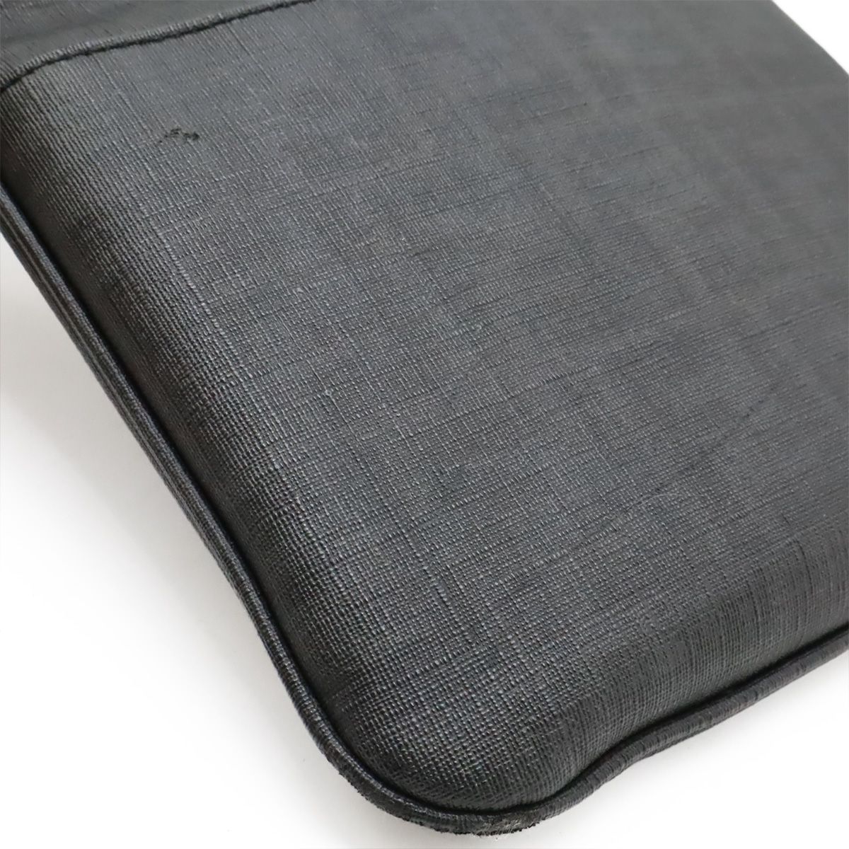 Fendi Zucca Pattern Shoulder Bag Pochette Crossbody Mini Bag PVC Black Black