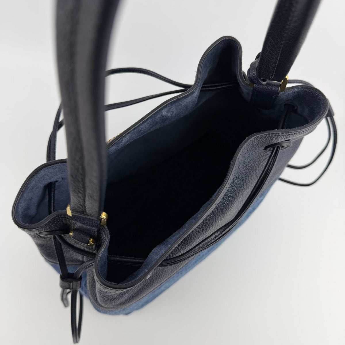 Miu Miu Shoulder Bag Navy Denim Leather Vintage — view 12