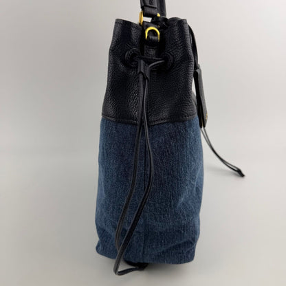 Miu Miu Shoulder Bag Navy Denim Leather Vintage — view 7