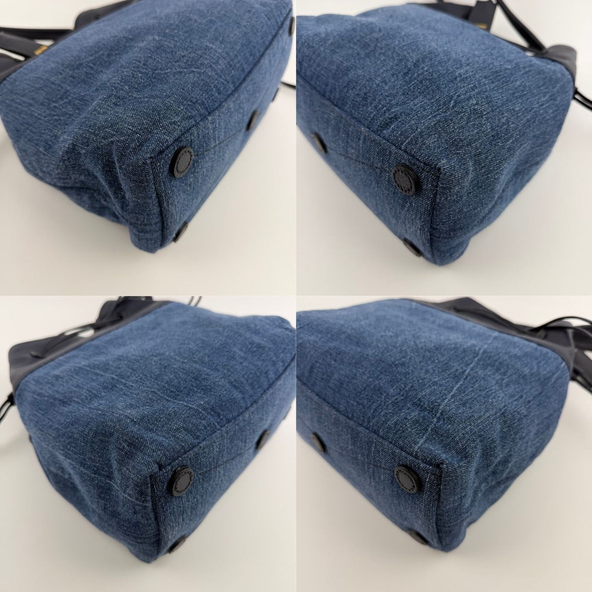 Miu Miu Shoulder Bag Navy Denim Leather Vintage — view 9